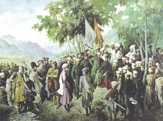 Переговоры имама Шамиля с князем А.Барятинским на Гунибе 25 августа 1859 г.